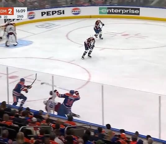 Mikko Rantanen loukkaantuminen Colorado-Edmonton